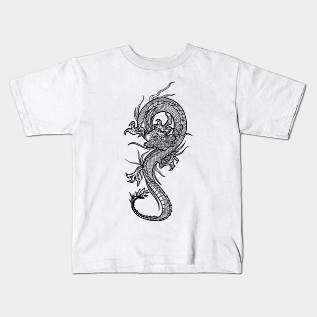 Hidden Dragon Kids T-Shirt by P7 illustrations 